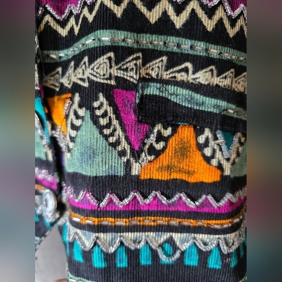 Vintage 80s Vest Women's Ugly Southwest Tribal Abstract Beaded Size Small - Picture 3 of 5